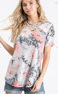 Criss Cross Floral T-shirts