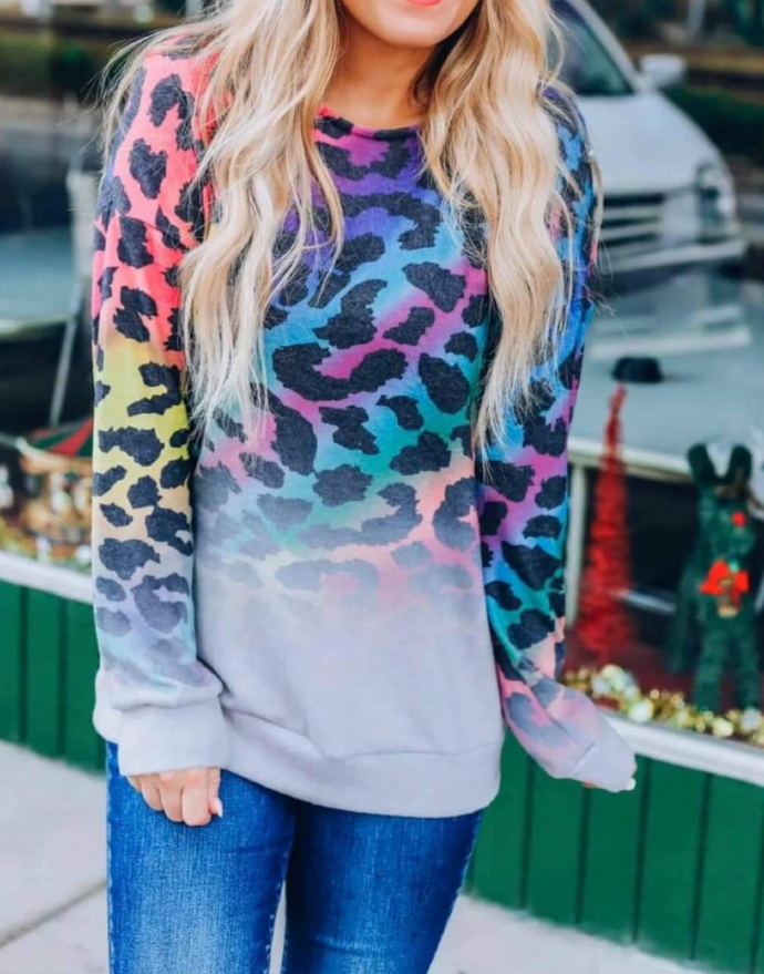 Ombre Cheetah Light Weight Sweatshirt