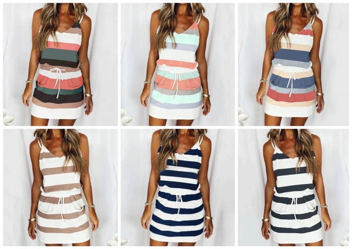 Color lock tank top tie dress