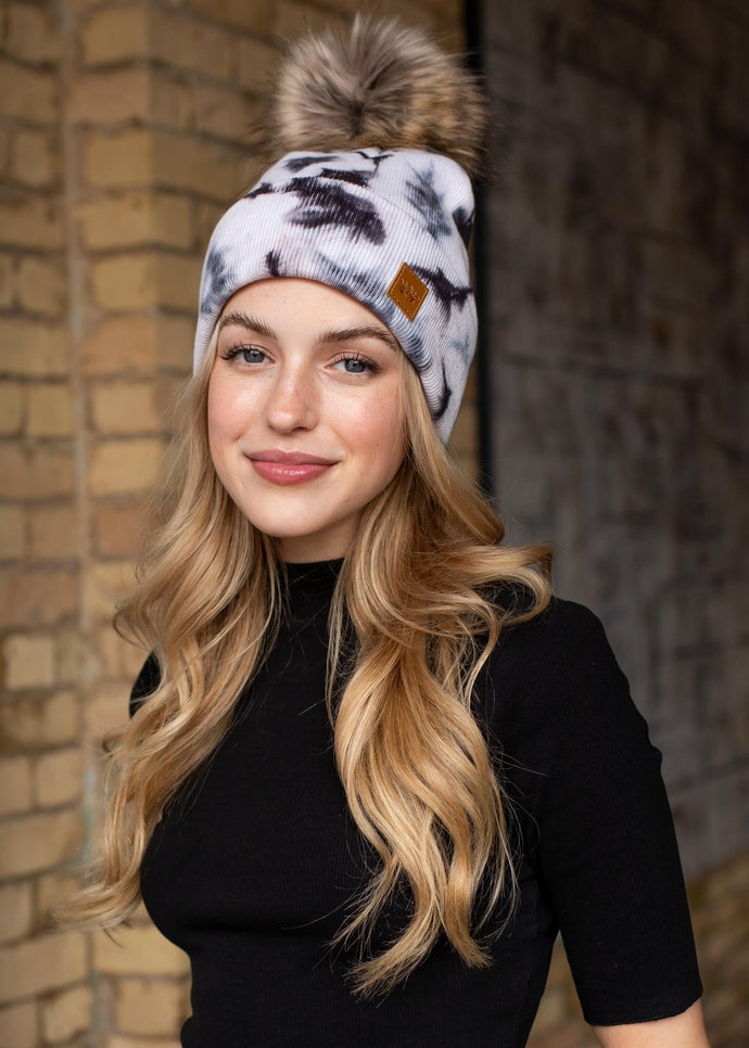 Tie Dye Pom Beanie