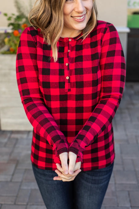 Henley Plaid with thumbholes