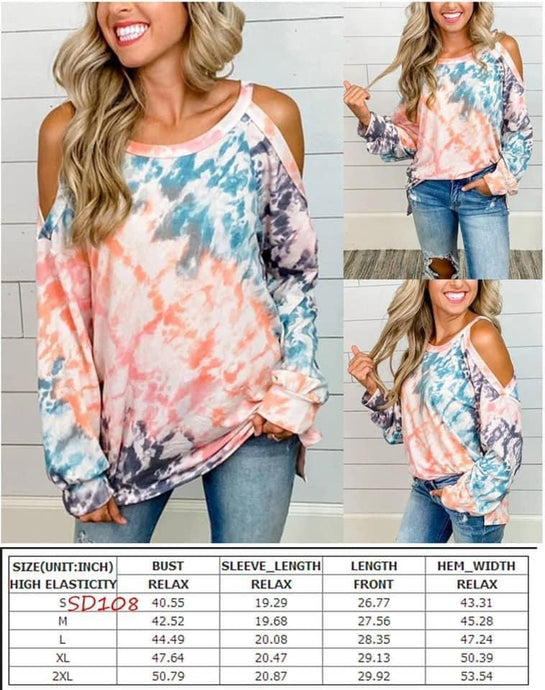 Tie Dye Open Shoulder