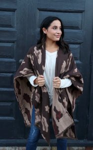 Brown Leopard Print Cape